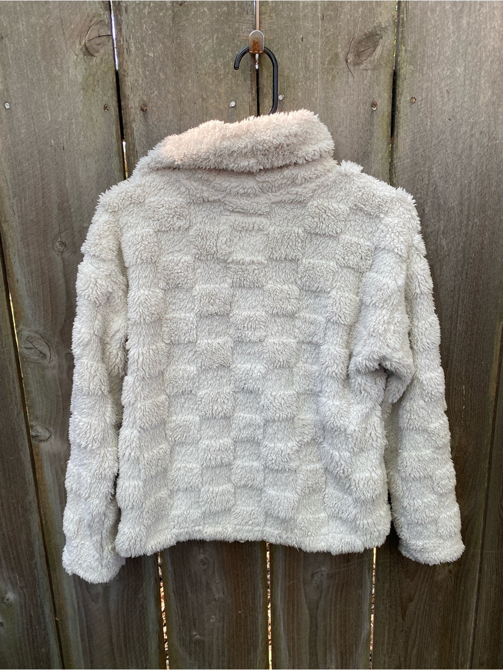 Abercrombie Kids Sherpa Fleece Zip Jacket Girls 13/14 Ivory Cozy - Picture 3 of 5